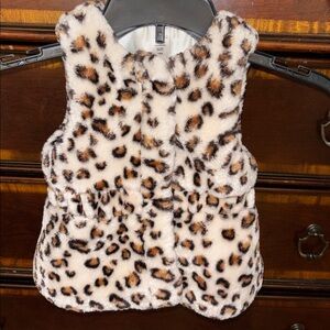 Little Me Animal Print Faux Fur Vest